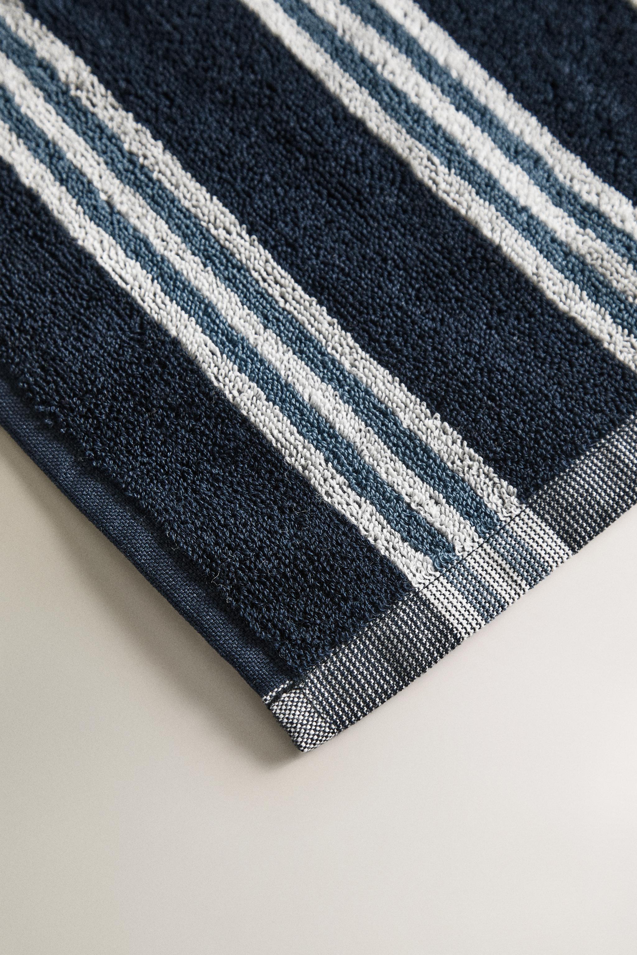 SERVIETTE DE BAIN RAYURES IRRÉGULIÈRES